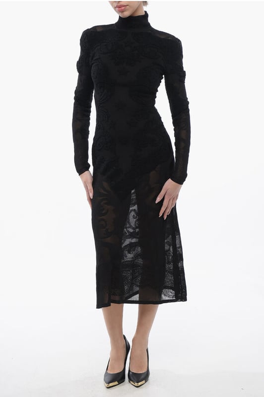Primavera-Verano, Negro, Mangas largas, Hecho en Italia, Chic, TRANSPARENTE