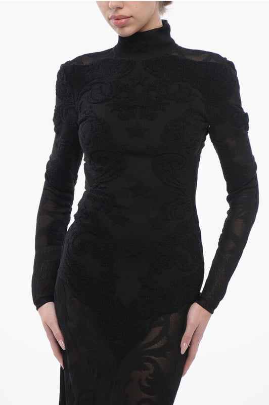 Primavera-Verano, Negro, Mangas largas, Hecho en Italia, Chic, TRANSPARENTE
