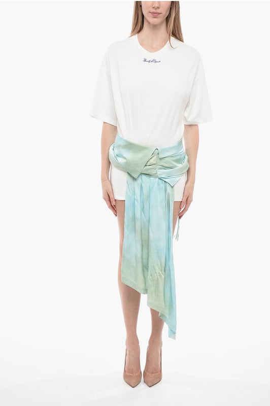 STREET CHIC, Tonos de primavera, Primavera-Verano, Azul claro, Minifalda, Mangas cortas, Hecho en Italia, Bordado