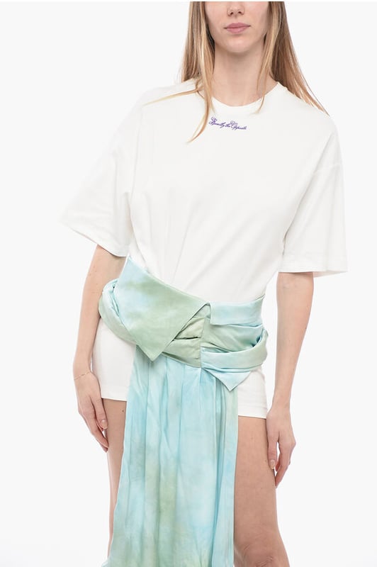 STREET CHIC, Tonos de primavera, Primavera-Verano, Azul claro, Minifalda, Mangas cortas, Hecho en Italia, Bordado