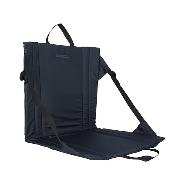 100% Polyester. Pockets: Mesh Pocket. Back Rest, Padded Back. Carry Handle, Foldable, Padded Base. Lightweight. Design: Logo, Plain.
