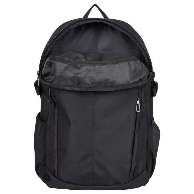 100% Polyester. Height: 48cm. Width: 36cm. Capacity: 23L. Depth: 16cm. Compartments: 1 Main Compartment, Zipped. Adjustable Chest Strap, Adjustable Hip Straps, Air Mesh Back, Laptop Pocket, Mesh Bottle Holder, Padded Back, Reflective Detail. Fabric Technology: Breathable. Design: Logo, Plain.
