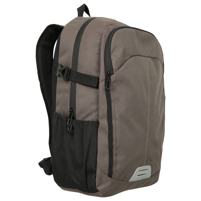 Mountain Warehouse Buzzard 23L Backpack (Khaki Green) 100% Polyester. Height: 48cm. Width: 36cm. Capacity: 23L. Depth: 16cm. Compartments: 1 Main Compartment, Zipped. Adjustable Chest Strap, Adjustable Hip Straps, Air Mesh Back, Laptop Pocket, Mesh Bottle Holder, Padded Back, Reflective Detail. Fabric Technology: Breathable. Design: Logo, Plain.