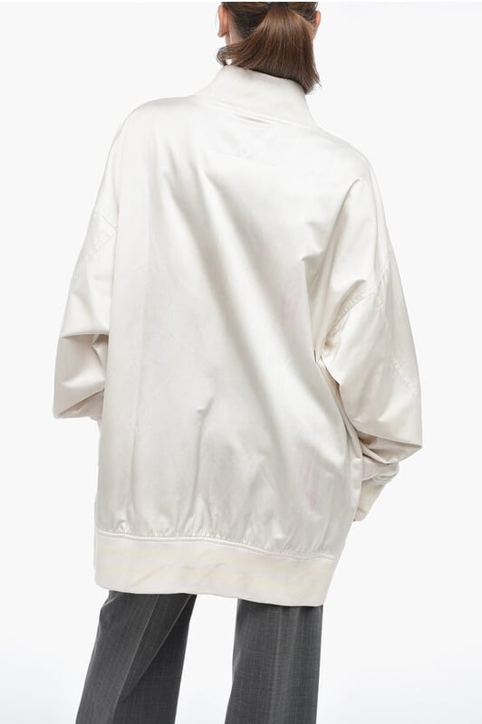 Primavera-Verano, Botones, Hecho en Italia, Blanco, 2 bolsillos, Oversize, Con bajo elástico, Botones