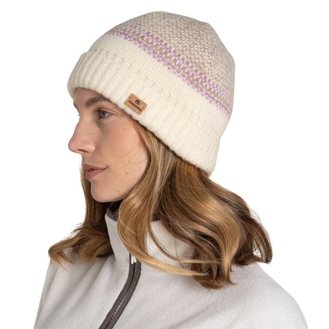 Material: Recycled Polyester, Wool Blend, Yarn. Lining: Microfleece. Design: Logo. Ribbed Cuff, Turned Up Cuff.