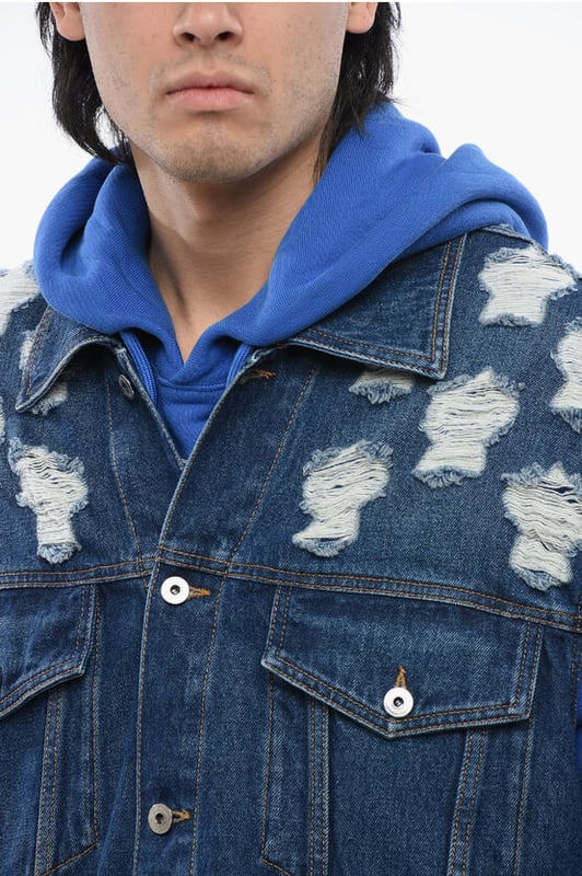 Denim Rules, Primavera-Verano, Azul, Algodón denim, Sin mangas, Botones, Sin forro, Hecho en Italia