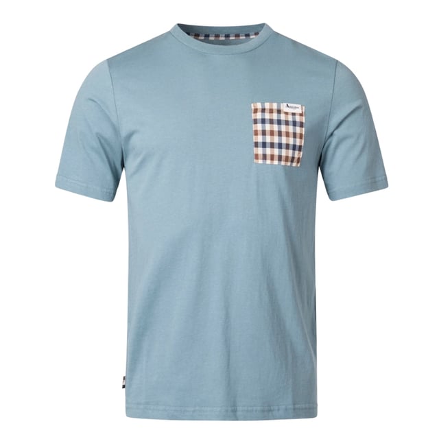 Aquascutum ACTIVE CHECK POCKET T-SHIRT elevates casual style with sophisticated British heritage design. This striking blue men's tee features the brand's signature check pattern on the pocket, creating a distinctive accent that sets you apart from the crowd. Crafted from premium 100% cotton for exceptional comfort and breathability, it's perfect for all-day wear. The understated small logo adds a touch of luxury without overwhelming the clean aesthetic. Part of the FW23 collection, this versatile T-shirt transitions effortlessly from casual daytime outings to relaxed evening gatherings. Pair with jeans for an effortless look or layer under a blazer for smart-casual sophistication