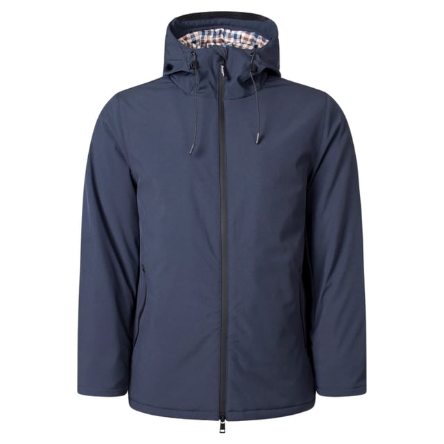 Elevate your outerwear collection with the Aquascutum Active Navy Blue Shell Mid Parka Jacket. This technical masterpiece features premium "Shell" fabric construction, offering the perfect alternative to the Hydro Parka. Experience superior warmth with the luxurious Primaloft® 100% polyester internal padding, ensuring you stay comfortable in any weather condition. Part of the FW23 collection, this men's parka combines sophisticated style with advanced performance