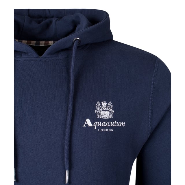 aquascutum kleidung accessoires herren sale Aquascutum Active Marineblauer Kapuzenpullover mit kleinem Logo