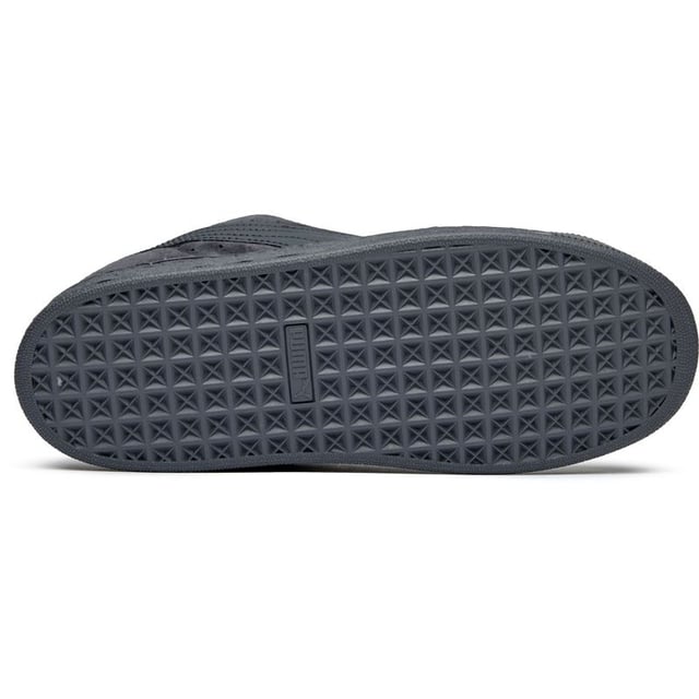 Zapatillas Puma Suede XL para hombre, grises, fabricadas en ante y con suela de goma. Presentan: diseño XL, lengüeta acolchada, cordones gruesos y cordones de repuesto.