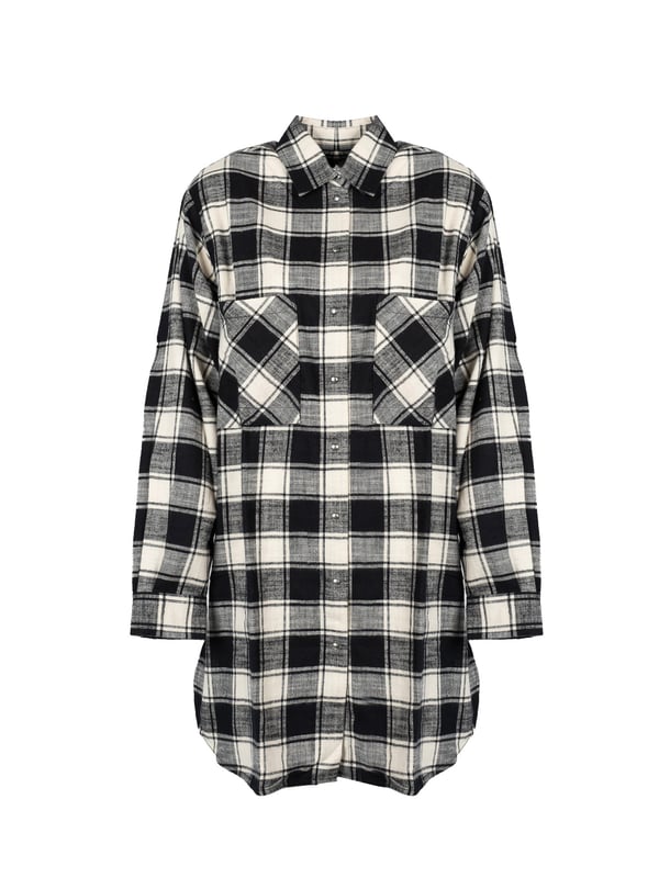 El vestido camisero es una excelente elección para cualquier ocasión, combinando elegancia y comodidad, lo que permite sentirse con estilo tanto en el trabajo como en encuentros con amigos.

Cuenta con cierres a presión, lo que no solo facilita ponérselo y quitárselo, sino que también añade un toque moderno, encajando perfectamente en las tendencias de la moda urbana.

En el frente, dos bolsillos ofrecen practicidad y funcionalidad, permitiendo almacenar pequeños objetos como llaves o el teléfono, sin la necesidad de llevar un bolso.

Los detalles metálicos en color plateado destacan sutilmente el diseño único del vestido, añadiéndole un toque de brillo y elegancia que captura las miradas.

Hecho de tela de alta calidad, que no solo asegura comodidad durante todo el día, sino también durabilidad y resistencia a las arrugas, lo que hace que el vestido luzca impecable en cualquier situación.
