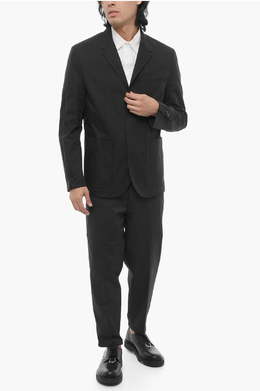 Primavera-Verano, Negro, Botones, 2 bolsillos, Mangas con botones, Manga larga, Sin forro, Chaqueta de abotonadura sencilla, Bolsillo en el pecho, Bolsillo de parche, NIGHT IS YOUNG, Look festivo, Corte ajustado