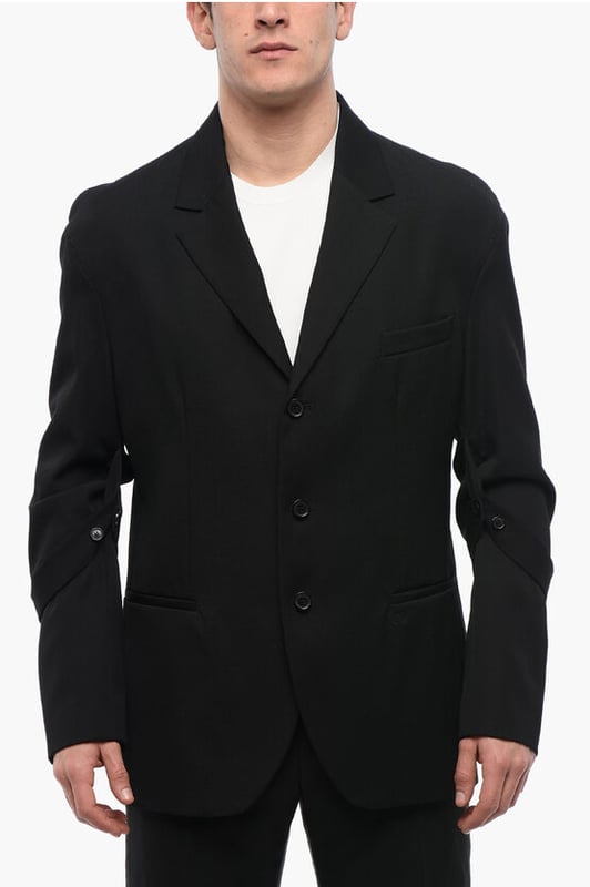 Primavera-Verano, Negro, Botones, Mangas con botones, Mangas largas, Forrado, 2 bolsillos, Bolsillo en el pecho, Bolsillo interior, Chaqueta de abotonadura sencilla, Hecho en Italia, Casual, Bolsillo de ojal, Abertura trasera