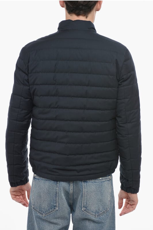 Herfst-winter, Blauw, Lange mouwen, Gewatteerde voering, Logo, Gevoerd, Binnenzak, Sluiting aan de voorkant, Ritssluiting, Ritssluiting, PUFFER JACKETS