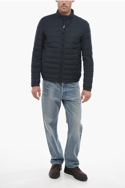 Herfst-winter, Blauw, Lange mouwen, Gewatteerde voering, Logo, Gevoerd, Binnenzak, Sluiting aan de voorkant, Ritssluiting, Ritssluiting, PUFFER JACKETS