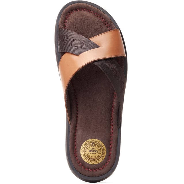 Base London Webb Leather Men's Burnt Tan Sandals If it's time to upgrade your summer footlocker then look no further than Webb by Base London. More stylish than your average slider, Webb features a soft suede footbed, grippy sole and contrasting leather and nylon straps for a smart casual look.