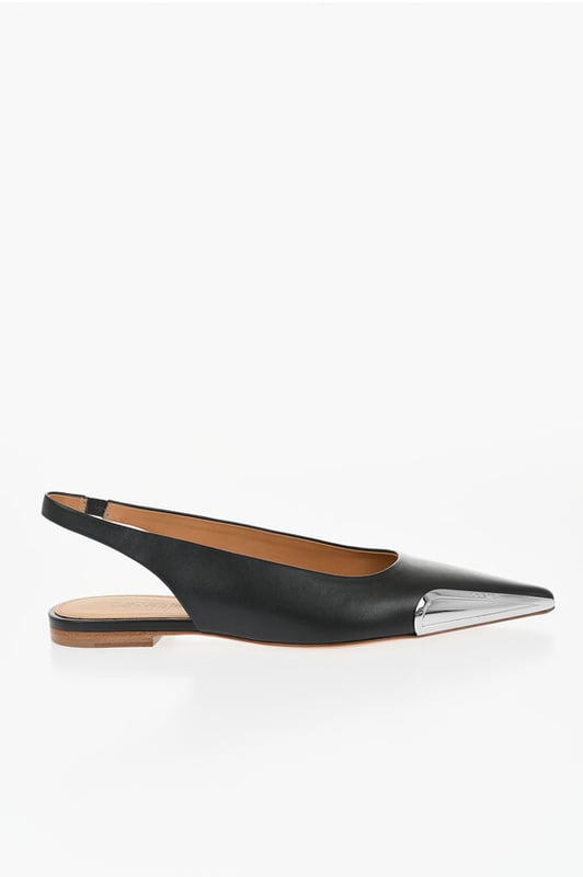 VROUWENDAG, Lente-Zomer, Zwart, Slingback, Gespsluiting aan de enkel, Gemaakt in Italië, Leer, Leren zool