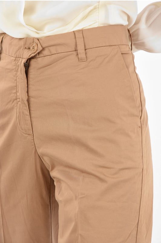Lente-Zomer, Bruin, 4 zakken, Zakken, Ritssluiting, Knopen, Riemlussen, Stretch, Stretch, Ritssluiting, Knopen, Riemlussen, Platte voorkant, Hoge taille, AARDE NUANCES