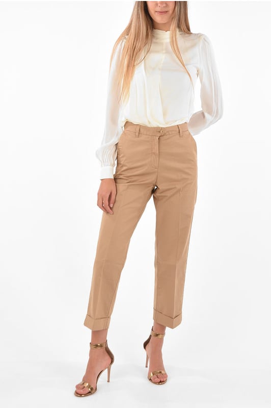 Lente-Zomer, Bruin, 4 zakken, Zakken, Ritssluiting, Knopen, Riemlussen, Stretch, Stretch, Ritssluiting, Knopen, Riemlussen, Platte voorkant, Hoge taille, AARDE NUANCES