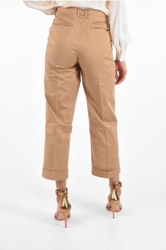 Lente-Zomer, Bruin, 4 zakken, Zakken, Ritssluiting, Knopen, Riemlussen, Stretch, Stretch, Ritssluiting, Knopen, Riemlussen, Platte voorkant, Hoge taille, AARDE NUANCES