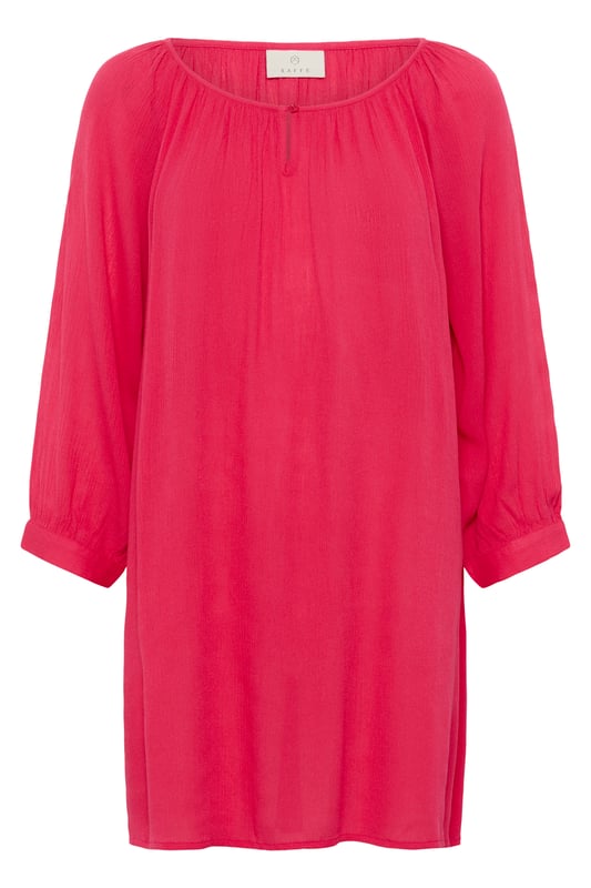 Regular fit,3/4 mouwen  Fijne was 30°, niet bleken, niet in de droger drogen, Liggend laten drogen in de schaduw, koud strijken max. 110° C, Chemisch laten reinigen.  100% Viscose (LENZING™ ECOVERO™)