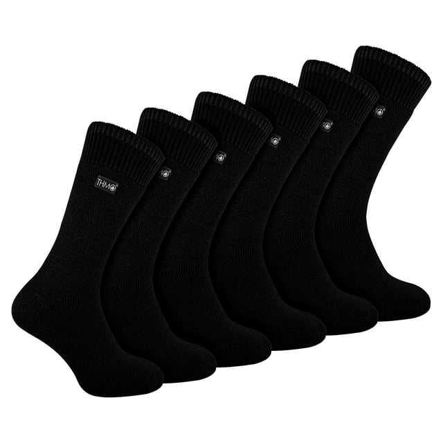 THMO - Mens Original Socks (6 PAIRS): Experience all-day comfort and durability with the THMO Mens Original Socks 6-pair set. Designed for everyday wear, these socks combine classic style with reliable performance. Available in a range of versatile colours including Beige, Black, Brown, Charcoal, Forest Green, Navy, and Red, they easily complement any wardrobe. Crafted from soft, breathable fabric, these socks keep your feet dry and comfortable throughout the day. The cushioned sole provides extra support and reduces impact, making them perfect for work, casual wear, or light outdoor activities. The elasticated cuff ensures a secure fit without slipping or constriction. These socks fit UK shoe sizes 6-11 and are designed to retain shape and colour even after repeated washing. Whether you're looking for reliable daily socks or a comfortable option for longer days on your feet, this set offers both quality and value. Extra Product Details: Material: Soft breathable fabric with cushioned sole Sizes: UK 6-11 Colours: Beige, Black, Brown, Charcoal, Forest Green, Navy, Red Includes: 6 pairs of socks Elasticated cuff for secure fit Machine washable. Essential for everyday wear, these socks deliver warmth, comfort, and durability no matter the occasion.