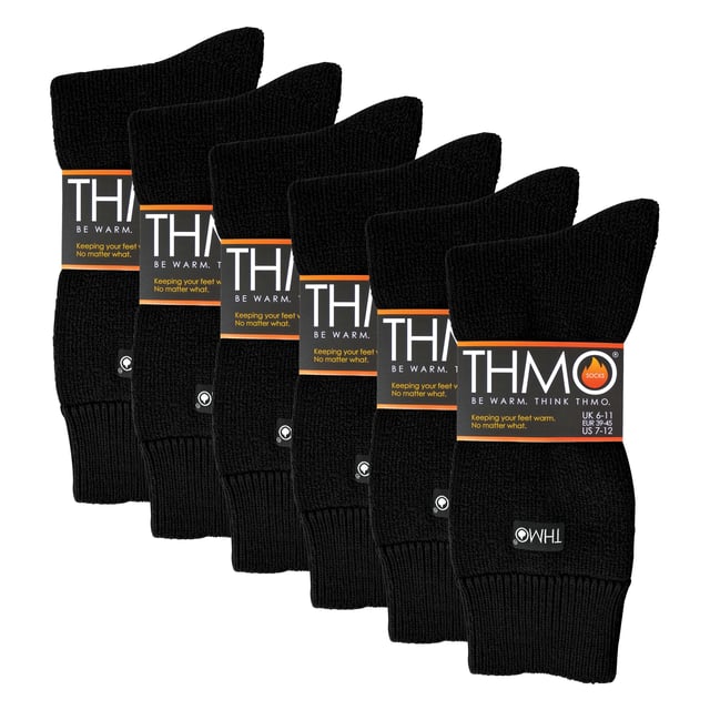 THMO - Mens Original Socks (6 PAIRS): Experience all-day comfort and durability with the THMO Mens Original Socks 6-pair set. Designed for everyday wear, these socks combine classic style with reliable performance. Available in a range of versatile colours including Beige, Black, Brown, Charcoal, Forest Green, Navy, and Red, they easily complement any wardrobe. Crafted from soft, breathable fabric, these socks keep your feet dry and comfortable throughout the day. The cushioned sole provides extra support and reduces impact, making them perfect for work, casual wear, or light outdoor activities. The elasticated cuff ensures a secure fit without slipping or constriction. These socks fit UK shoe sizes 6-11 and are designed to retain shape and colour even after repeated washing. Whether you're looking for reliable daily socks or a comfortable option for longer days on your feet, this set offers both quality and value. Extra Product Details: Material: Soft breathable fabric with cushioned sole Sizes: UK 6-11 Colours: Beige, Black, Brown, Charcoal, Forest Green, Navy, Red Includes: 6 pairs of socks Elasticated cuff for secure fit Machine washable. Essential for everyday wear, these socks deliver warmth, comfort, and durability no matter the occasion.