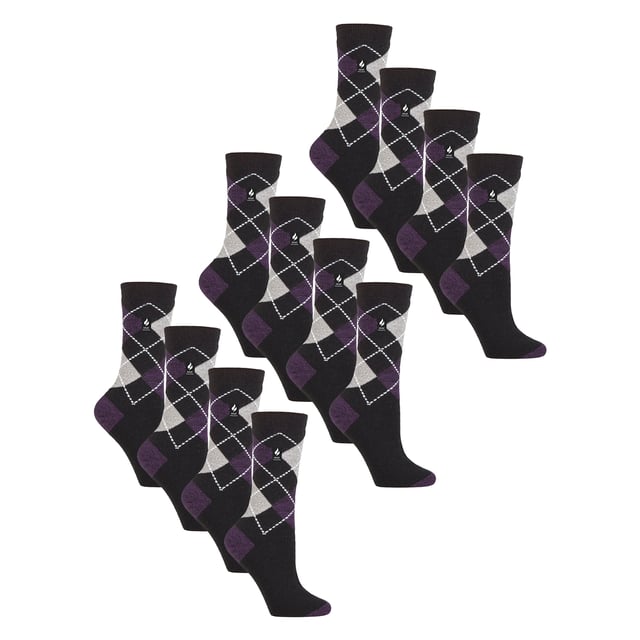 Heat Holders - Ladies Ultra Lite Socks (12 PAIRS): Experience superior warmth and comfort with the Heat Holders Ladies Ultra Lite Socks. Designed to provide lightweight insulation, these socks keep your feet cosy without the bulk, making them perfect for all-day wear. Available in multiple vibrant colours, they add a fun and stylish touch to any outfit while offering effective heat retention. Crafted from innovative thermal yarns, these socks ensure excellent temperature regulation, trapping heat close to your skin while allowing breathability. Their snug yet comfortable fit supports your feet during daily activities, whether you're indoors or out. Available in sizes 4-8, these socks are designed to fit comfortably and securely. The durable fabric blend ensures long-lasting wear and easy maintenance, ideal for busy lifestyles. Extra Product Details: Material: Thermal yarn blend Sizes: 4-8 Colours: Multiple vibrant colours Includes: 12 pairs of ultra lite socks Lightweight yet warm Machine washable. Perfect for anyone seeking lightweight warmth and comfort with a stylish edge for everyday use.