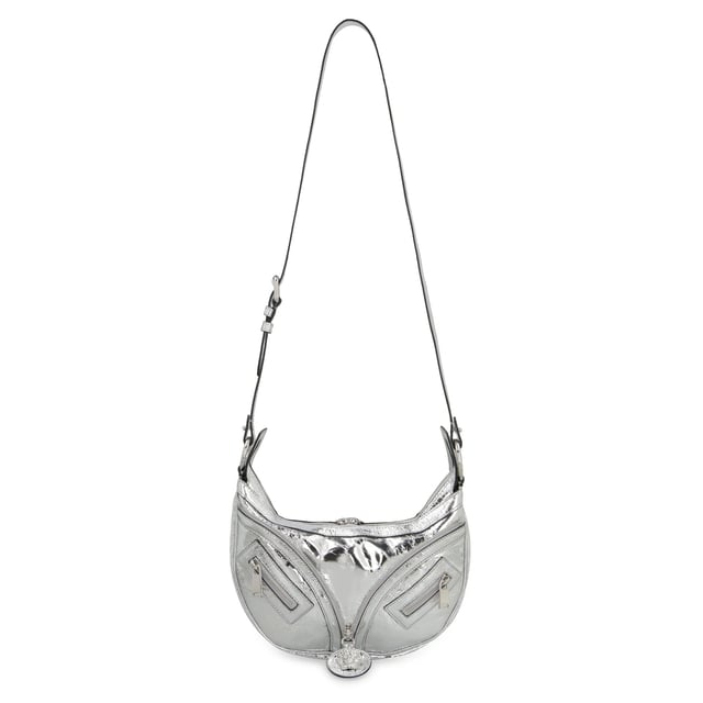 - Composición: 100% Piel de Cordero - Bandolera ajustable - Cierre con cremallera superior - Charm de Medusa - Piel metalizada - Hecho en Italia - Género: MUJER -