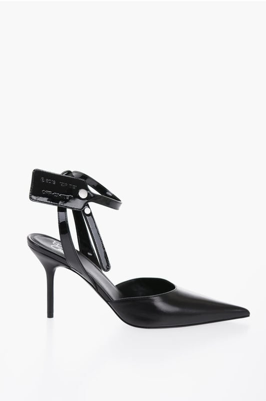 DÍA DE LA MUJER, Primavera-Verano, Negro, Talón abierto, Hecho en Italia, Piel, Suela de cuero, Tacones de aguja, LA NOCHE ES JOVEN, Look festivo, Altura del tacón: 8 cm