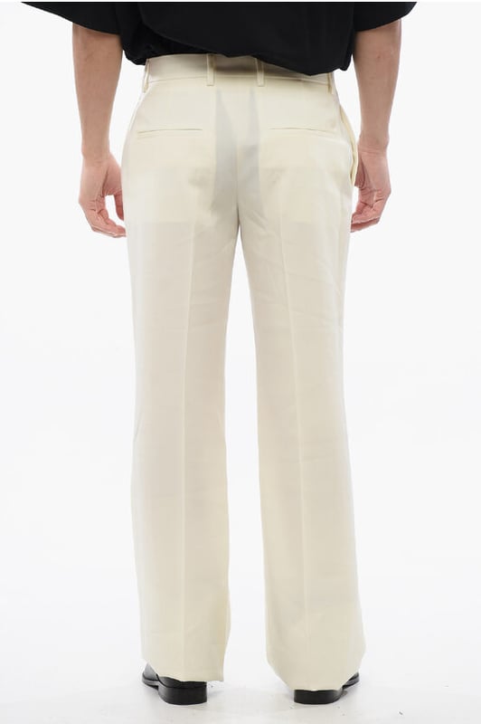 Primavera-Verano, Talle normal, Beige, Trabillas para cinturón, Lana Virgen, Hecho en Italia, Bolsillos, MATIZES TIERRA