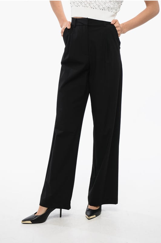 Frühling-Sommer, Schwarz, 4 Taschen, Plissee-Details