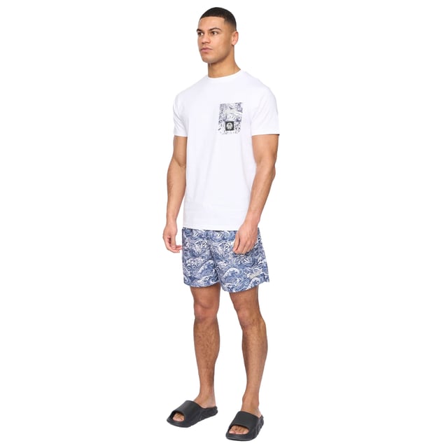 Material: Cotton, Polyester. Fabric: Soft Touch. Design: Logo, Patterned, Printed. Pockets: 1 Chest Pocket. Neckline: Crew Neck. Sleeve-Type: Short-Sleeved. Fabric Technology: Breathable. Fit: Regular. S: 39 in. M: 41 in. L: 43 in. XL: 46 in. XXL: 48 in.