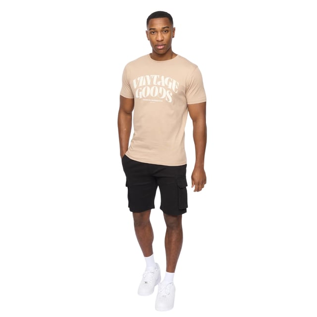 100% Cotton. Fabric: Soft Touch. Design: Printed, Text. Neckline: Crew Neck. Sleeve-Type: Short-Sleeved. Fit: Regular. M: 40 in. L: 42 in. XL: 46 in.