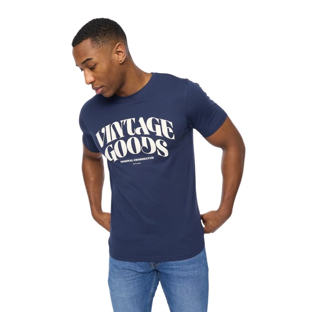 100% Cotton. Fabric: Soft Touch. Design: Printed, Text. Neckline: Crew Neck. Sleeve-Type: Short-Sleeved. Fit: Regular. M: 40 in. L: 42 in. XL: 46 in.