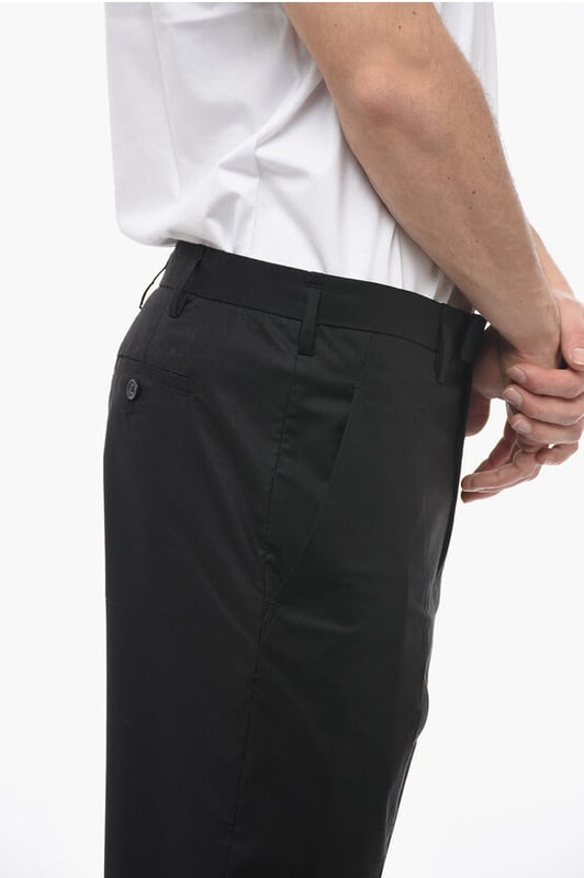 Primavera-Verano, Negro, Botones, Cierre de cremallera, Trabillas para cinturón, Bolsillos, Bolsillos con botones, Cierre frontal, Cierre oculto, Talle normal, Parte delantera plana, Bolsillo de ojal, Corte ajustado - Tiro normal