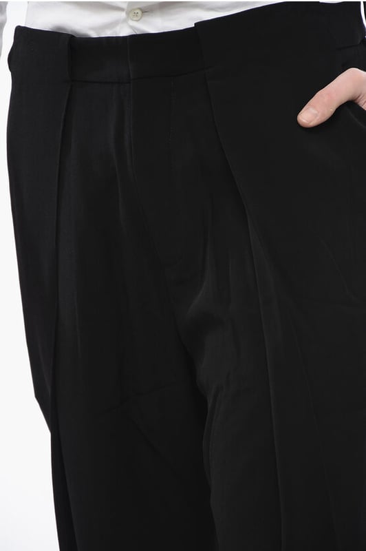 Primavera-Verano, Negro, 4 bolsillos, Botones, Cierre de corchetes, Cierre de cremallera, Trabillas para cinturón, Hecho en Italia, Bolsillo de ojal, Cierre delantero, Cierre oculto, Pliegues, Talle normal
