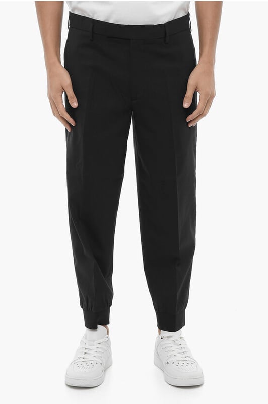 Primavera-Verano, Negro, Botones, Cierre de cremallera, Bolsillos, Trabillas para cinturón, Bolsillo de ojal, Bolsillo con cremallera, Bolsillos con botones, Cierre frontal, Cierre oculto, Parte delantera plana, Elástico, Bajo elástico, Corte ajustado - Tiro bajo