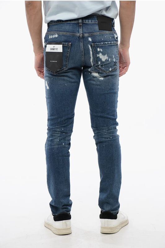 Denim Rules, Frühling-Sommer, Skinny, Vintage-Effekt, Blau, Vintage-Effekt, 5 Taschen, Denim-Baumwolle, Gürtelschlaufen, Knöchel 15 cm