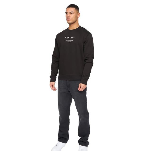 65% Cotton, 35% Polyester. Lining: Brushed Fleece. Fabric: Cotton Blend, Soft Touch. Design: Logo, Printed, Text. Hem: Ribbed. Neckline: Crew Neck, Ribbed. Sleeve-Type: Long-Sleeved. Cuff: Ribbed. Fit: Regular. Fastening: Pull Over. S: 41 in. M: 43 in. L: 45 in. XL: 47 in. XXL: 49 in.