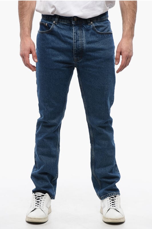 Primavera-Verano, Azul, 5 bolsillos, Algodón denim, Botones, Cierre de cremallera, Trabillas para cinturón, Corte regular, Denim Rules, Tobillo 18cm