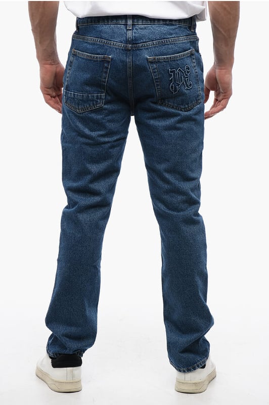 Primavera-Verano, Azul, 5 bolsillos, Algodón denim, Botones, Cierre de cremallera, Trabillas para cinturón, Corte regular, Denim Rules, Tobillo 18cm