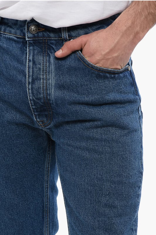Primavera-Verano, Azul, 5 bolsillos, Algodón denim, Botones, Cierre de cremallera, Trabillas para cinturón, Corte regular, Denim Rules, Tobillo 18cm
