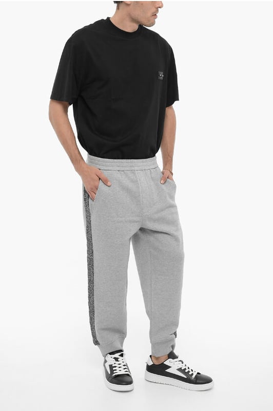 Frescor sin esfuerzo, Otoño-Invierno, Gris, 2 bolsillos, Cintura elástica, Raya en contraste, Parte delantera plana, ROPA DEPORTIVA, Corte holgado