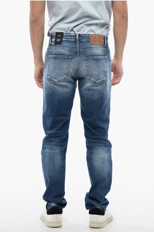 Denim Rules, Vår-Sommar, Blå, Normal passform, Tillverkad i Italien, 5 fickor, Denimbomull, Bälteshällor, Fotled 18 cm