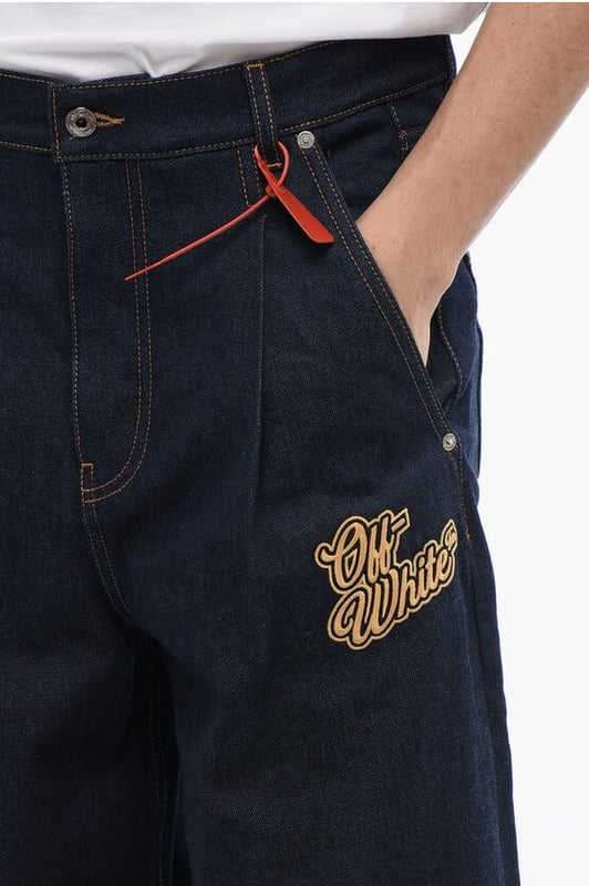 Denim Rules, Frühling-Sommer, Denim-Baumwolle, 4 Taschen, Blau, Knöpfe, Kontrastnaht-Details, Logo, Stickerei, Gürtelschlaufen, Made in Italy, Fußweite: 28 cm
