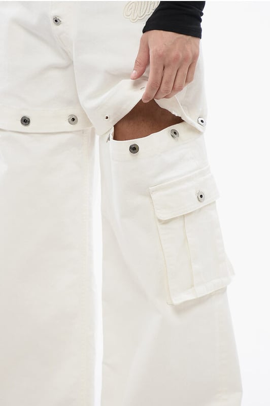Denim Rules, Vår-Sommar, Vit, 5 fickor, Bälteshällor, Knappar, Tillverkad i Italien, Utsvängd och vida ben