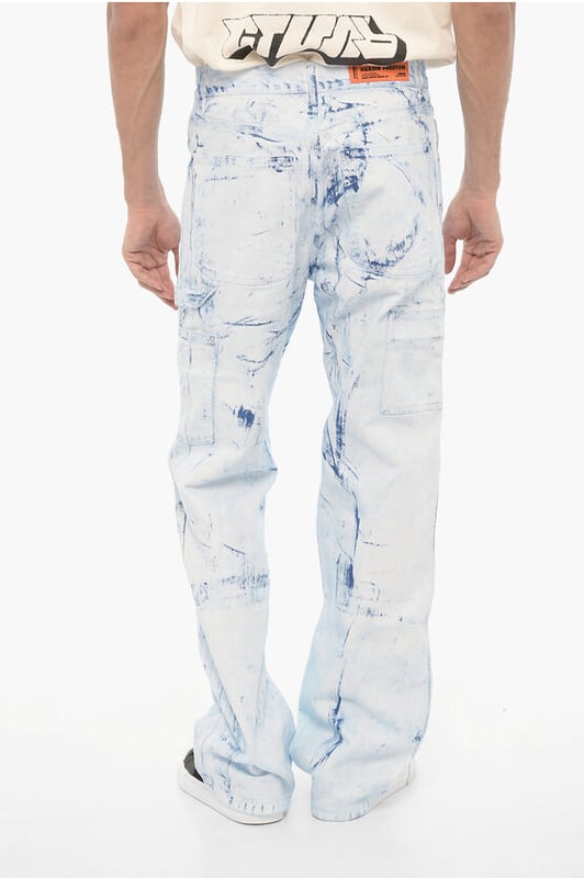 Denim Rules, Vår-Sommar, Blå, Delave-effekt, Denimbomull, Knappar, Bälteshällor, Fickor, Tillverkad i Italien, Utsvängda och vida ben, Vintage-effekt, Fotled: 25 cm