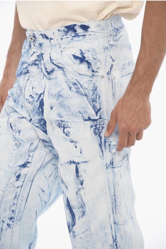 Denim Rules, Vår-Sommar, Blå, Delave-effekt, Denimbomull, Knappar, Bälteshällor, Fickor, Tillverkad i Italien, Utsvängda och vida ben, Vintage-effekt, Fotled: 25 cm