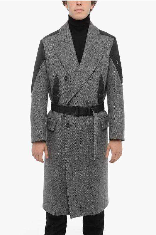 Otoño-Invierno, Origen preferencial de la UE (TLC/TCA), Blanco y negro, Botones, Cinturón, Mangas con botones, Logotipo, Mangas largas, Forrado, Chaqueta cruzada, Bolsillo con solapa, Cierre delantero, Estampado, Look festivo, Corte ajustado